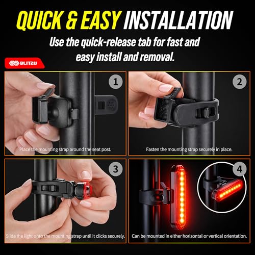 USB-C Rechargeable LED Bike Tail Light Set