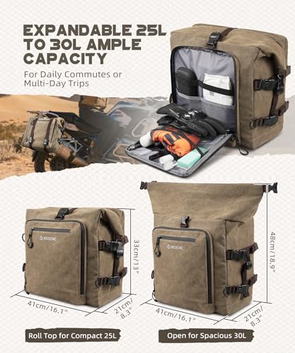 Adjustable Motorcycle Saddlebag 25L-40L