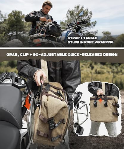 Adjustable Motorcycle Saddlebag 25L-40L