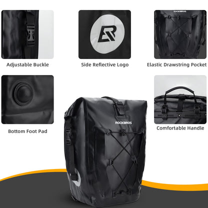 Waterproof Bike Pannier Bag 30L Capacity