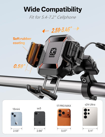 Wireless Charging Motorcycle Phone Mount