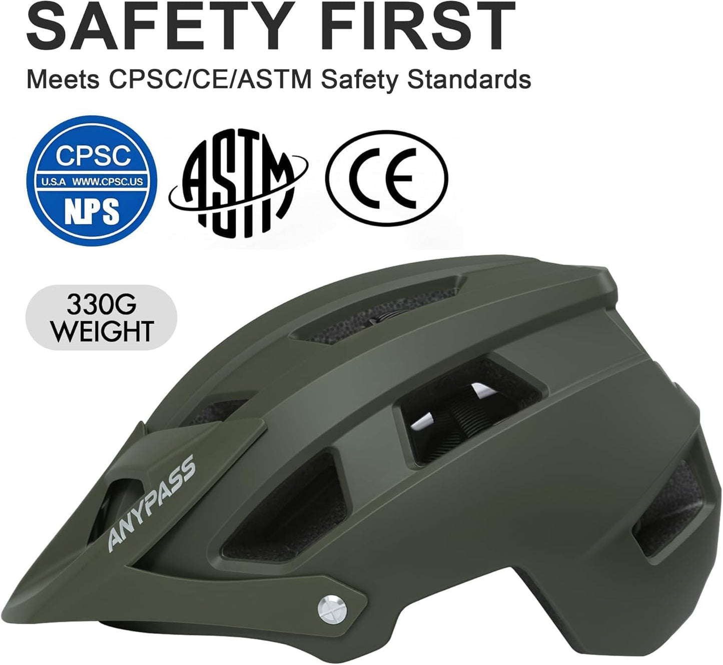 Lightweight Adult Mountain Bike Helmet with Visor