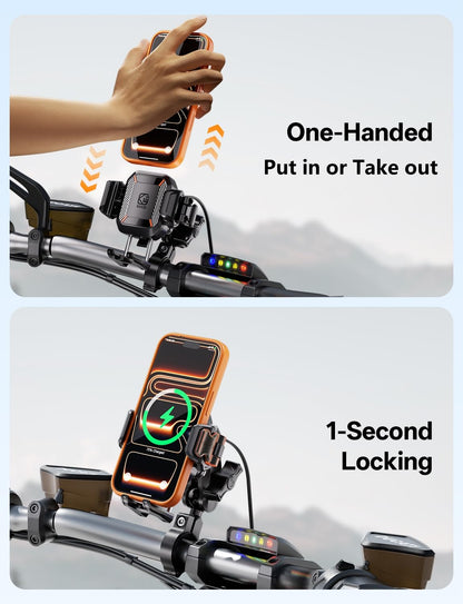 Wireless Charging Motorcycle Phone Mount