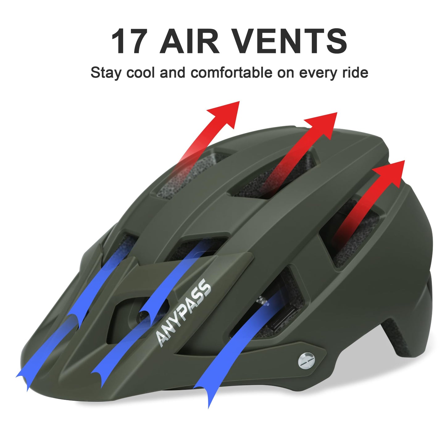 Lightweight Adult Mountain Bike Helmet with Visor