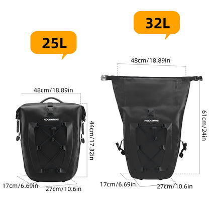 Waterproof Bike Pannier Bag 30L Capacity