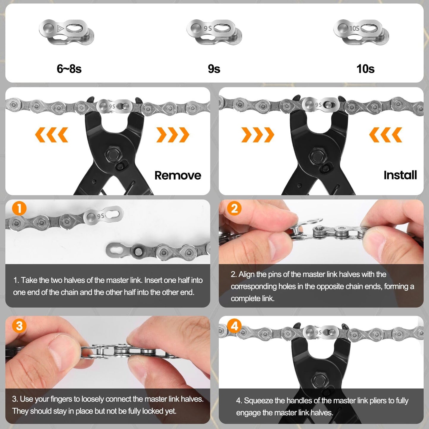 Bike Chain Repair Tool Set with Chain Pliers