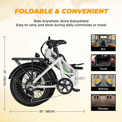20 Inch Fat Tire Folding Electric Bike