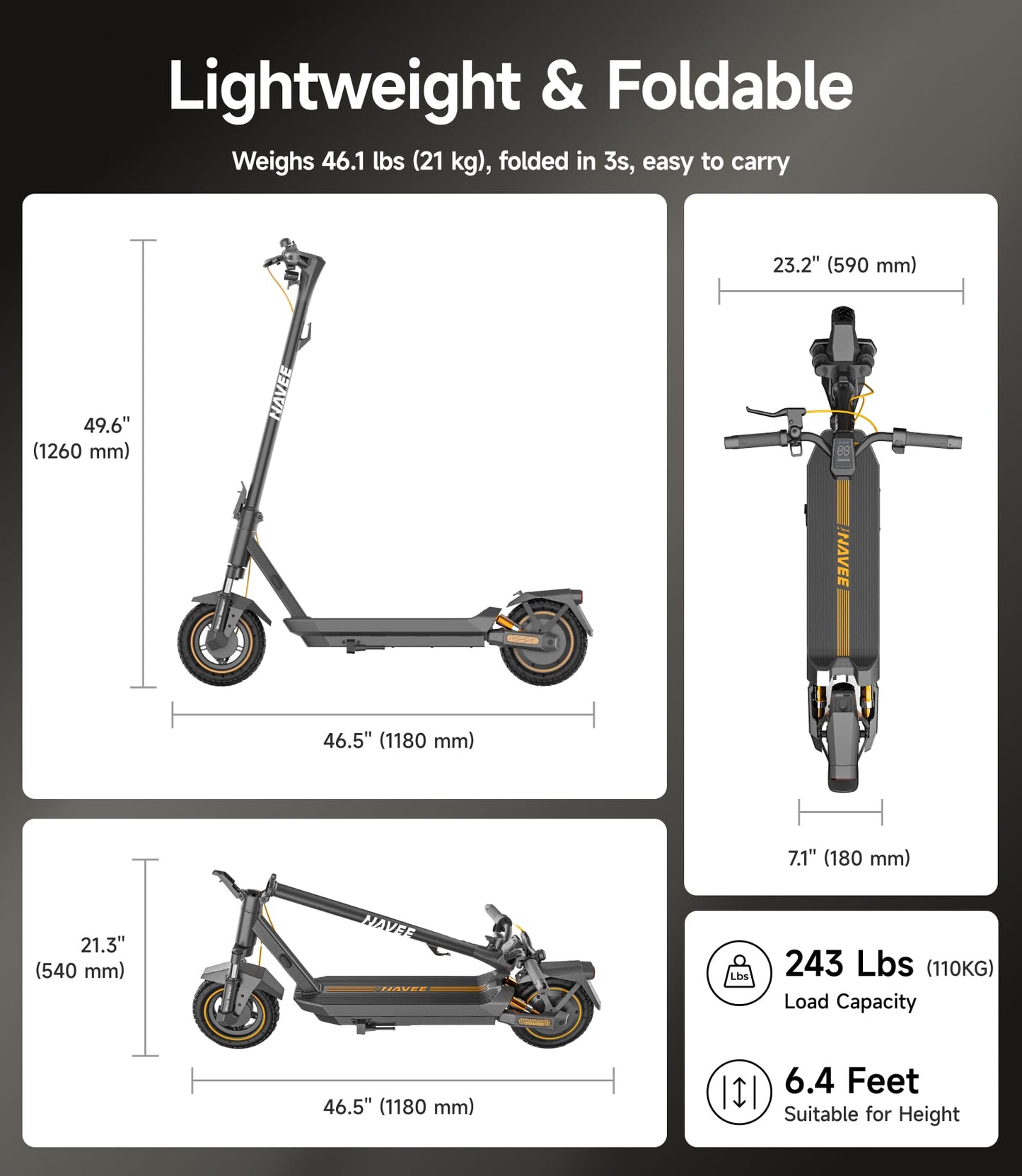 1000W All Terrain Electric Scooter with Suspension