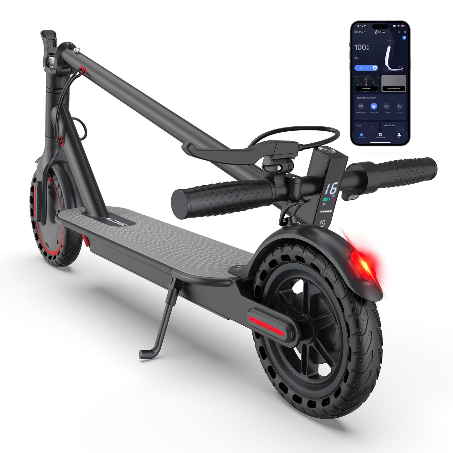 Folding Electric Scooter with Dual Suspension
