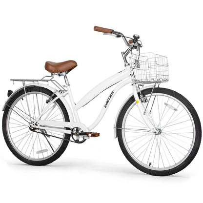 26 Inch Beach Cruiser Bike with Rear Rack