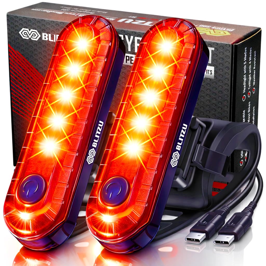 USB-C Rechargeable LED Bike Tail Light Set