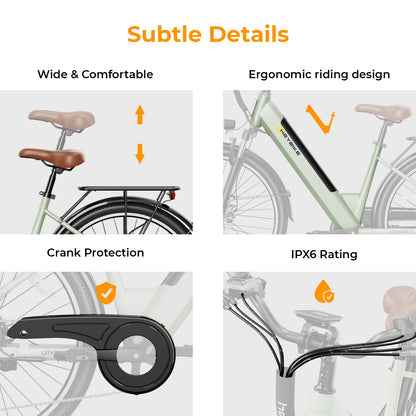 1200W Peak Electric Commuter Bike 26 Inch