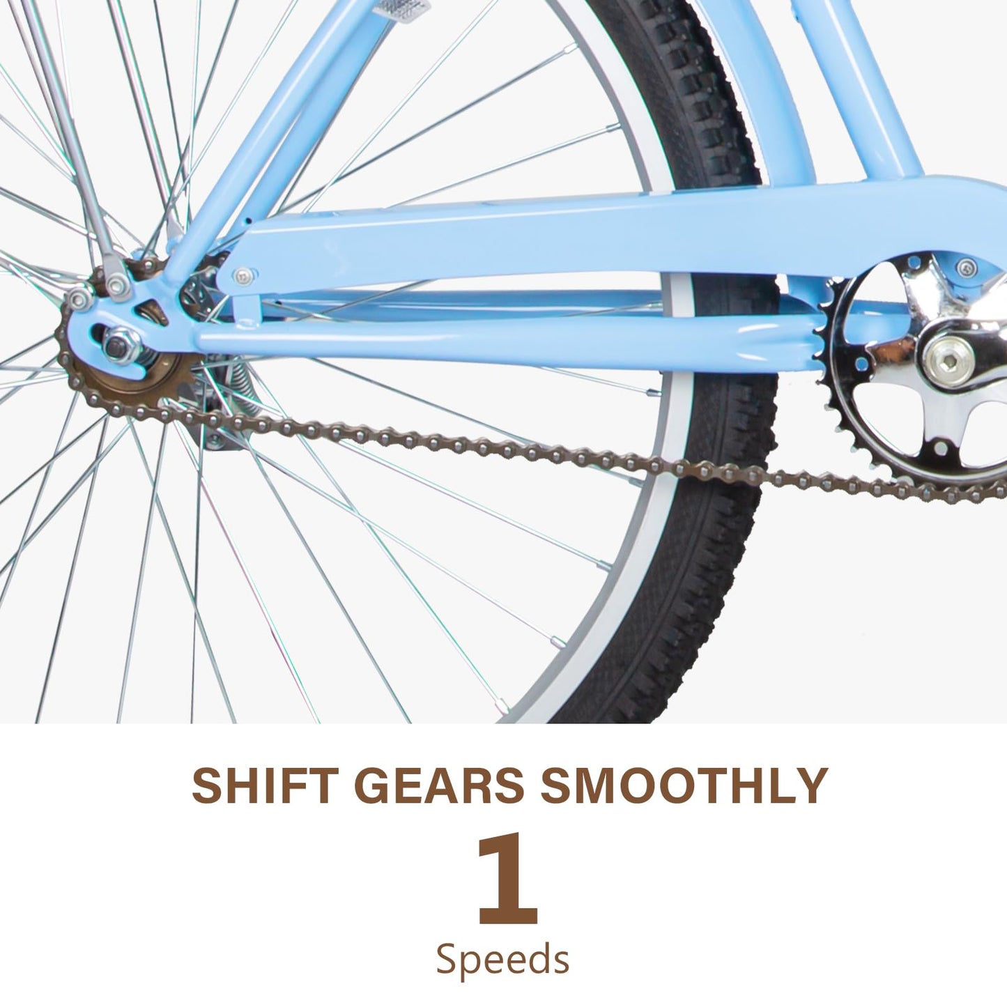 26 Inch Beach Cruiser Bike with Rear Rack