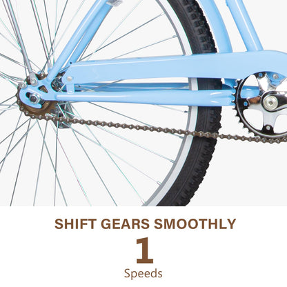 26 Inch Beach Cruiser Bike with Rear Rack