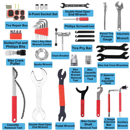 48 Piece Bike Repair Tool Kit with Storage Case