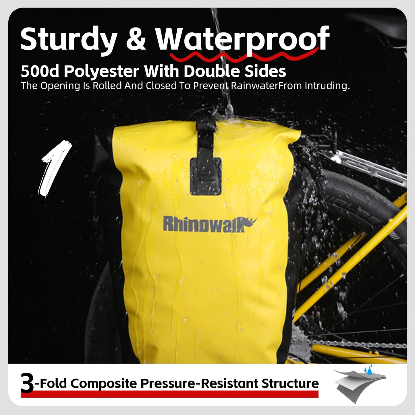 Waterproof Bike Pannier Bag with Rack Mount