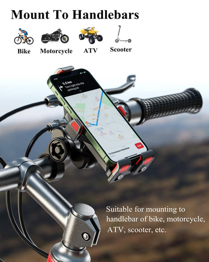 Anti-Theft Motorcycle Phone Mount with Vibration Dampener