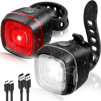 Type-C Rechargeable Bike Light Set Front Rear