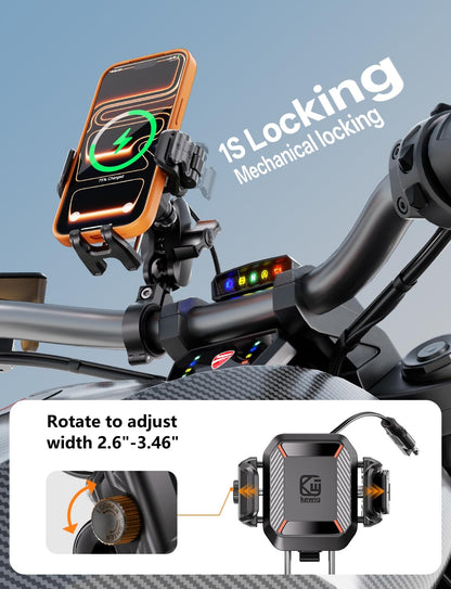 Wireless Charging Motorcycle Phone Mount