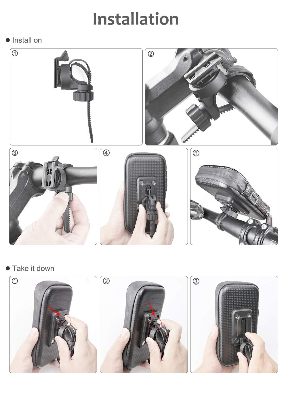 Waterproof Bike Phone Mount Bag with Touch Screen