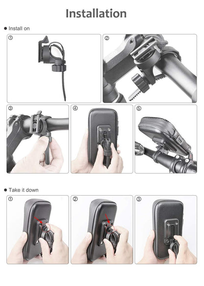 Waterproof Bike Phone Mount Bag with Touch Screen