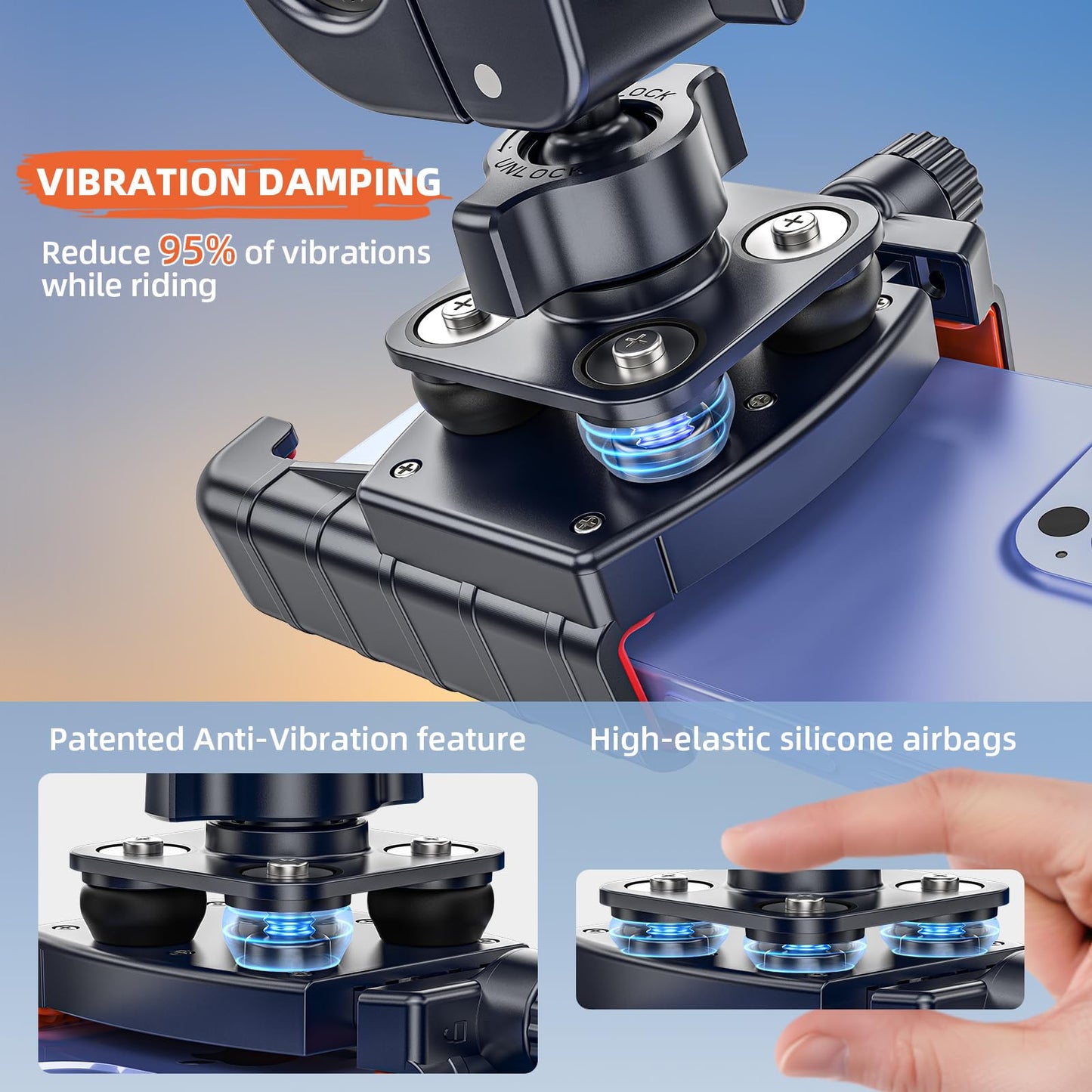 Shockproof Bike Phone Mount Anti Vibration