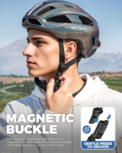 Road Bike Helmet with Magnetic Rear Light