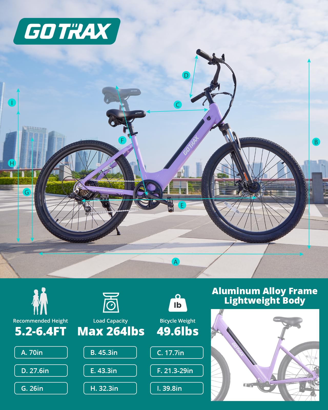 350W Electric Commuter Bike with 26 Inch Tires