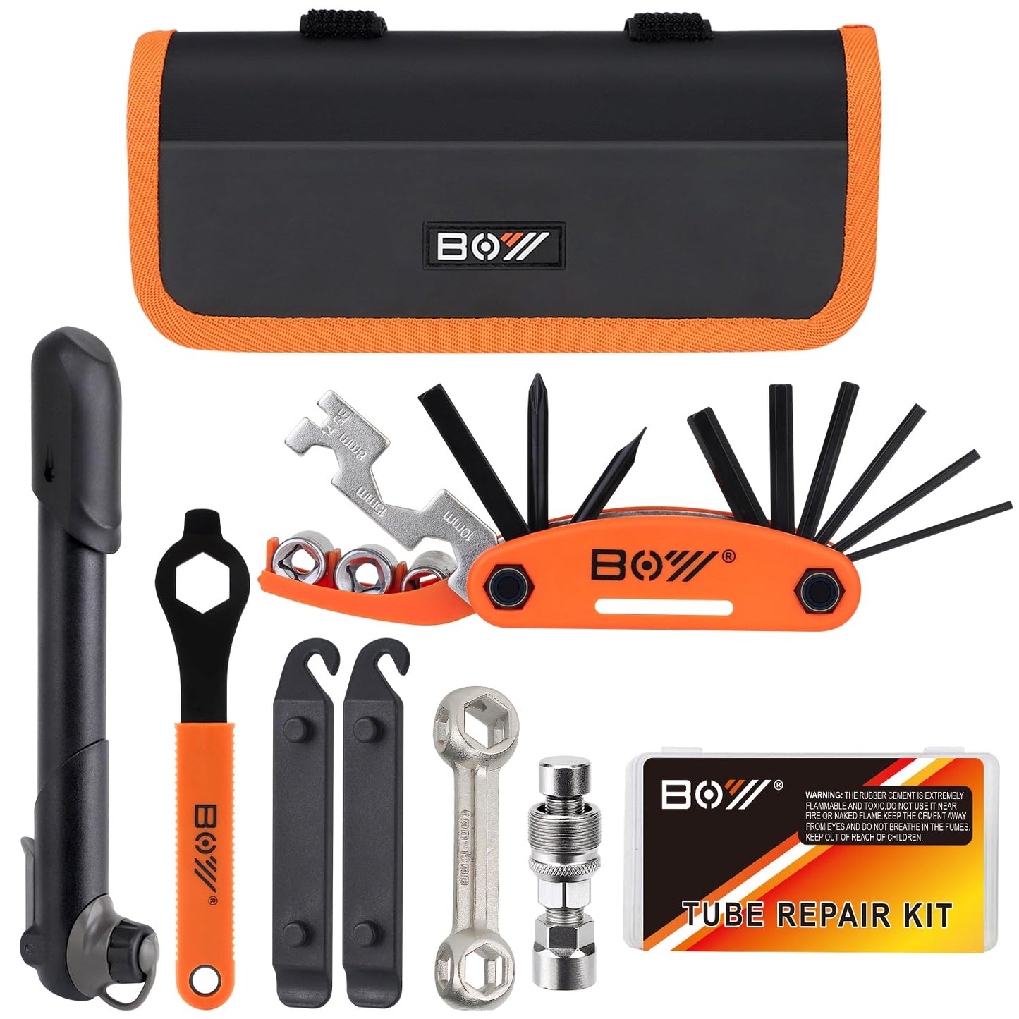 Portable Bike Repair Tool Kit with Pump