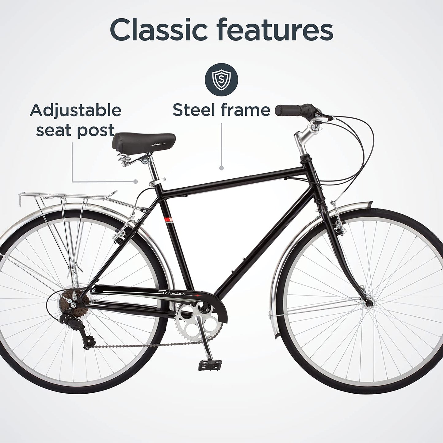 700C 7-Speed Hybrid Bike with Cargo Rack