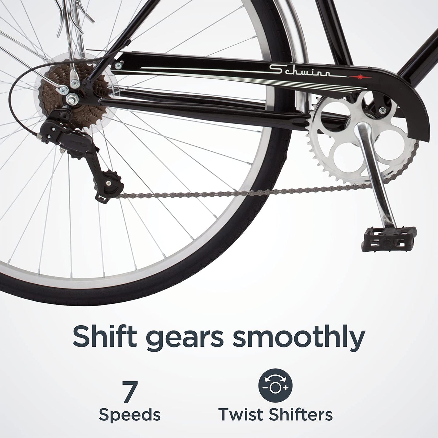 700C 7-Speed Hybrid Bike with Cargo Rack
