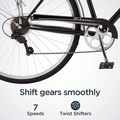 700C 7-Speed Hybrid Bike with Cargo Rack
