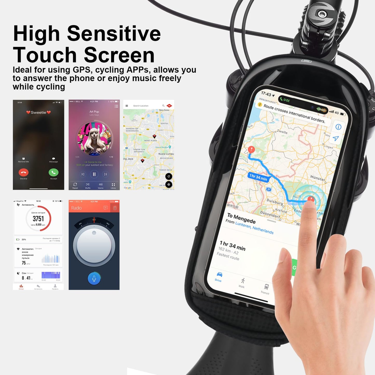 Waterproof Bike Phone Handlebar Bag Mount