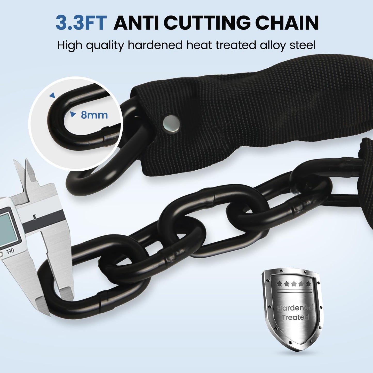 130dB Alarm Bike Chain Lock Anti Theft
