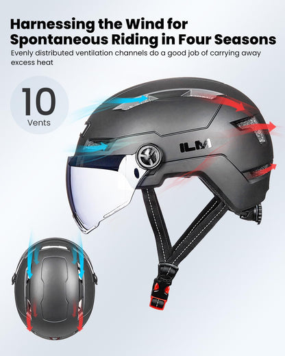 Adult Bike Helmet with Rechargeable LED Lights