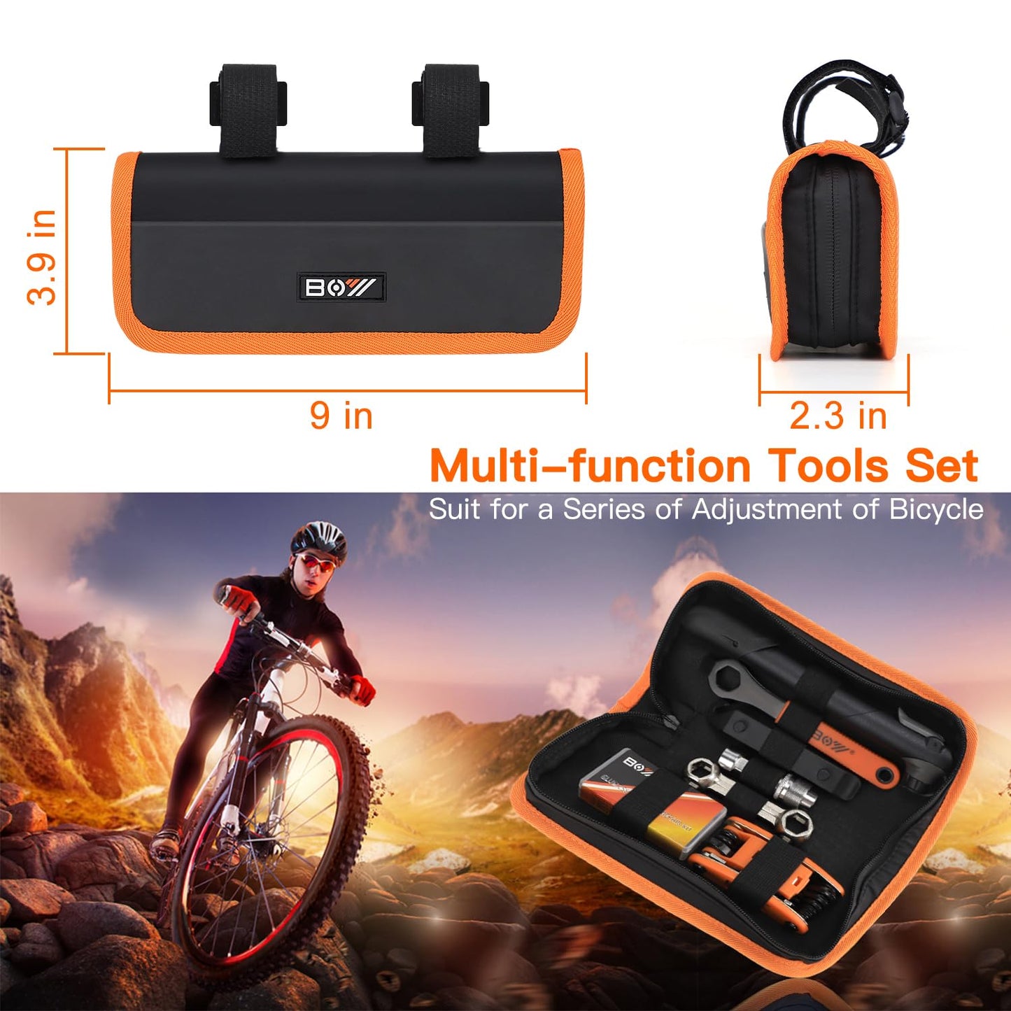 Portable Bike Repair Tool Kit with Pump