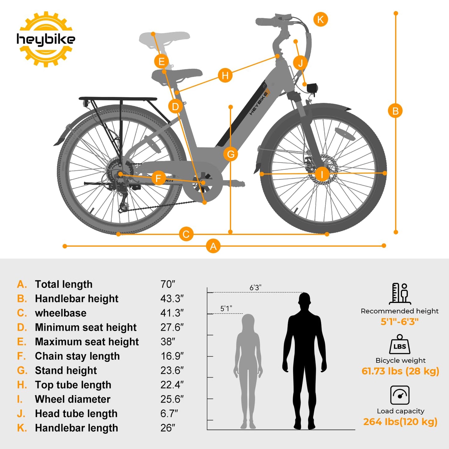 1200W Peak Electric Commuter Bike 26 Inch