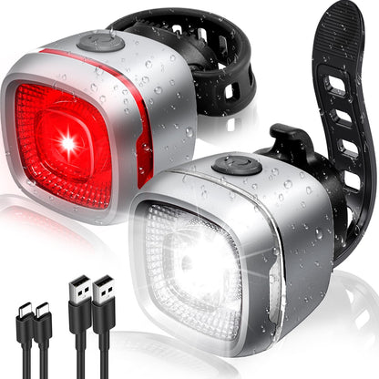 Type-C Rechargeable Bike Light Set Front Rear