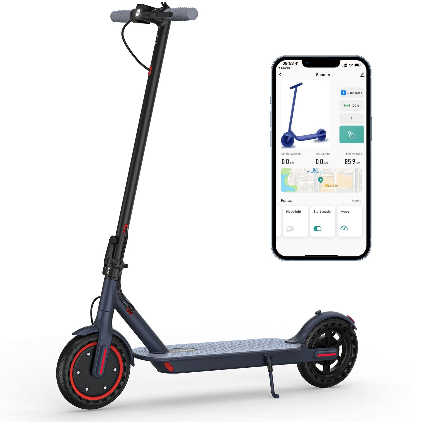 Folding Electric Scooter with Dual Suspension