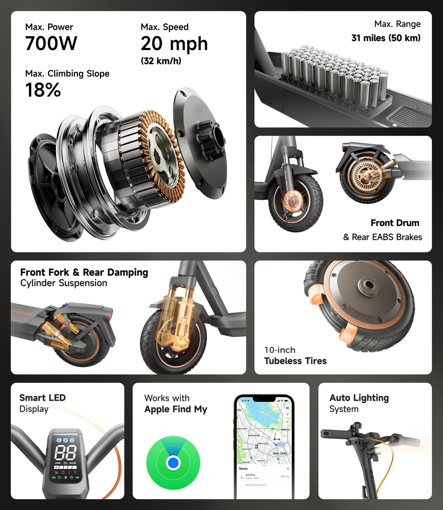 1000W All Terrain Electric Scooter with Suspension