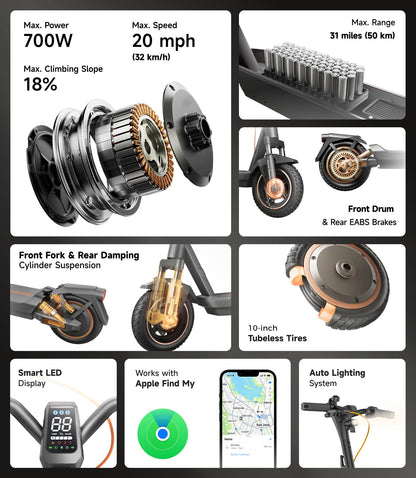 1000W All Terrain Electric Scooter with Suspension
