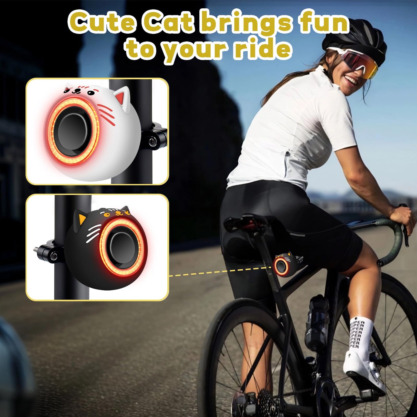 Rechargeable Bike Tail Light with Alarm Remote