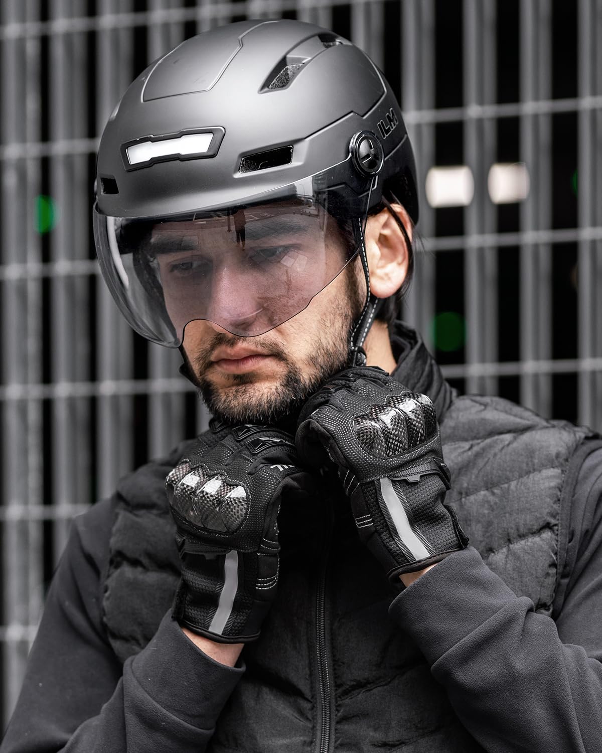 Adult Bike Helmet with Rechargeable LED Lights