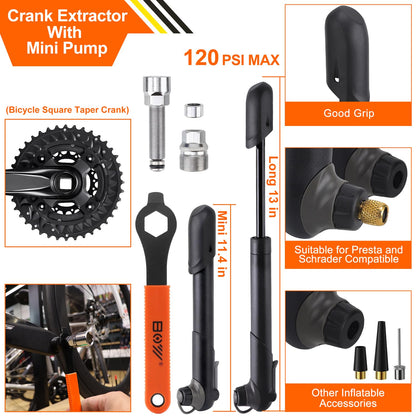 Portable Bike Repair Tool Kit with Pump