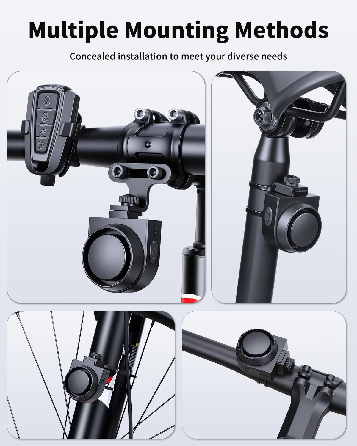115dB Wireless Bike Horn with Alarm
