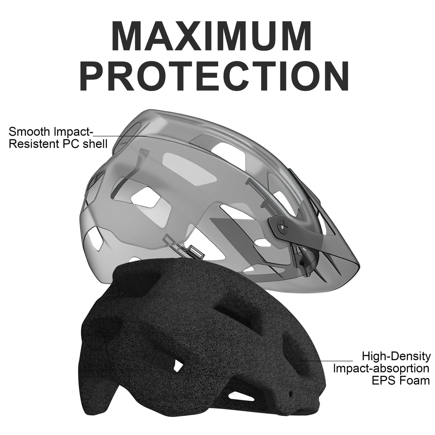 Lightweight Adult Mountain Bike Helmet with Visor
