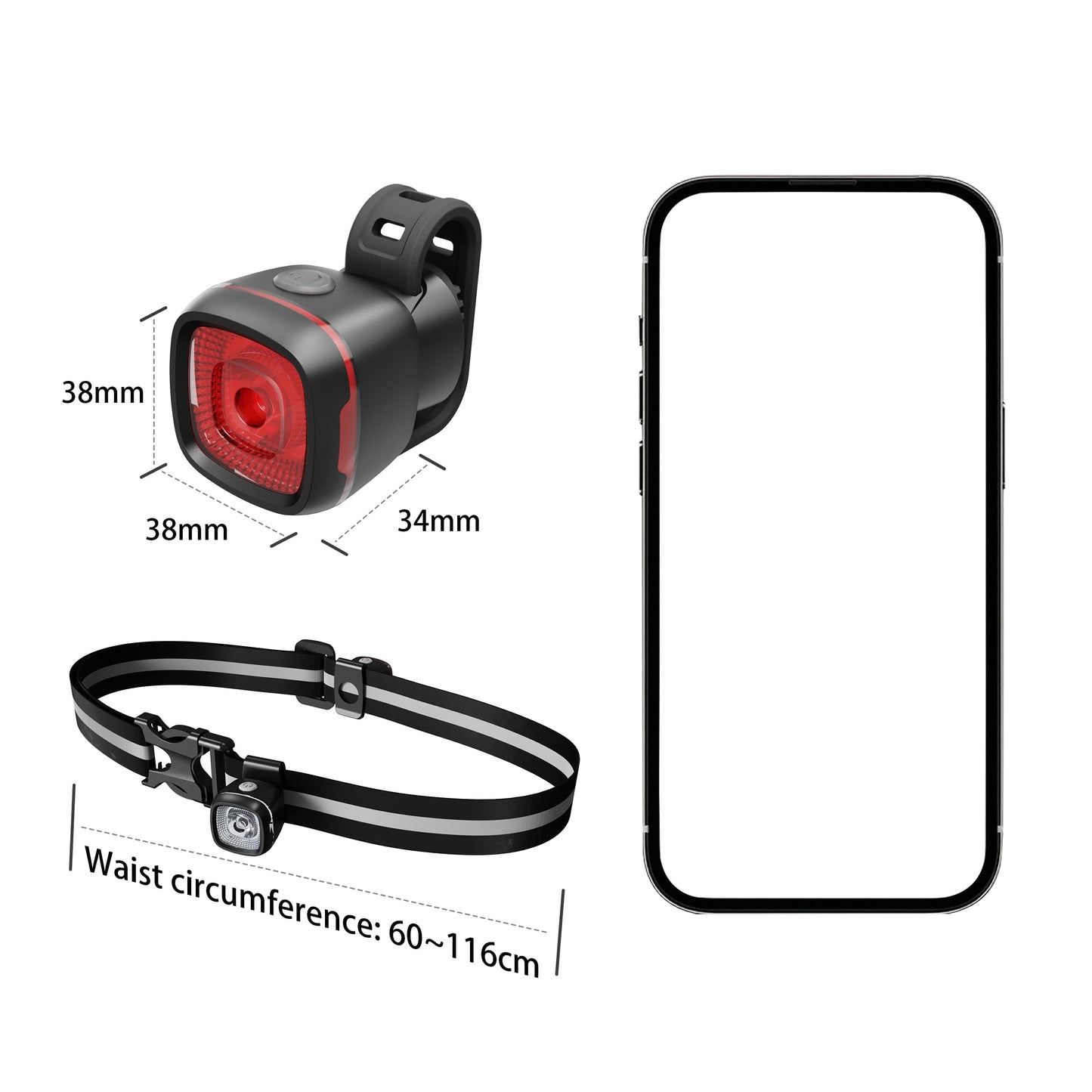 Type-C Rechargeable Bike Light Set Front Rear