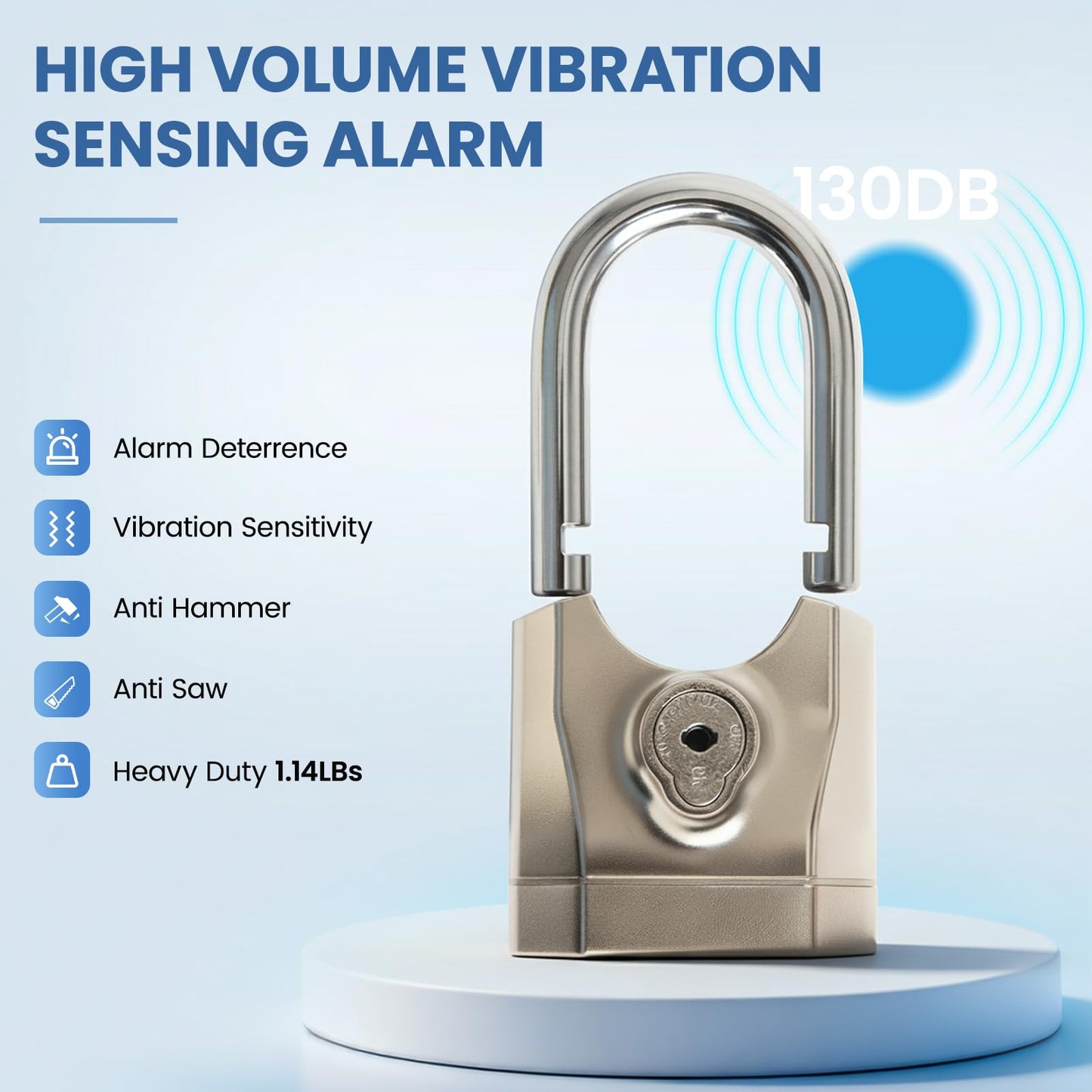 130dB Alarm Bike Chain Lock Anti Theft