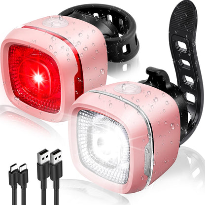 Type-C Rechargeable Bike Light Set Front Rear