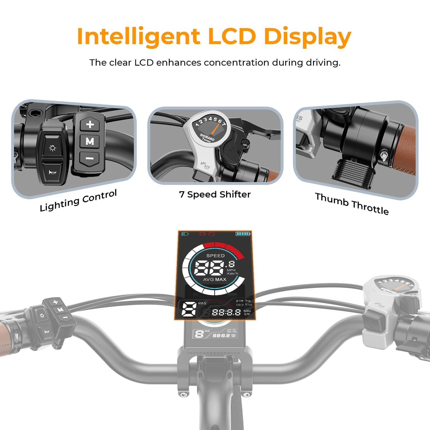 1200W Peak Electric Commuter Bike 26 Inch